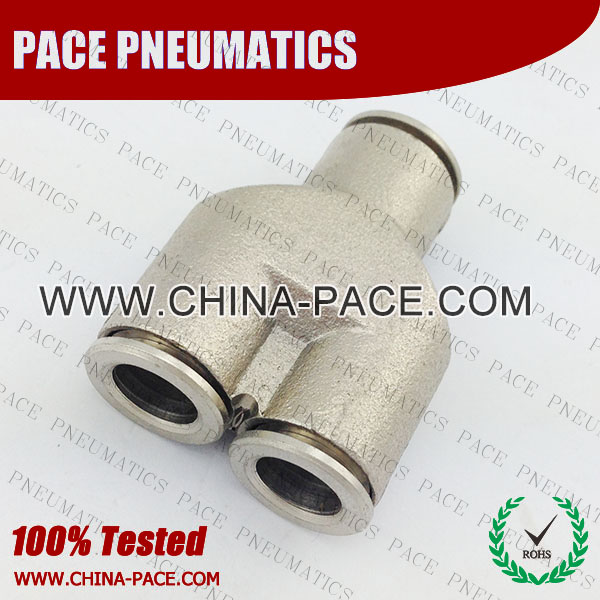 PMPY, All metal Pneumatic Fittings with NPT AND BSPT thread, Air Fittings, one touch tube fittings, Pneumatic Fitting, Nickel Plated Brass Push in Fittings